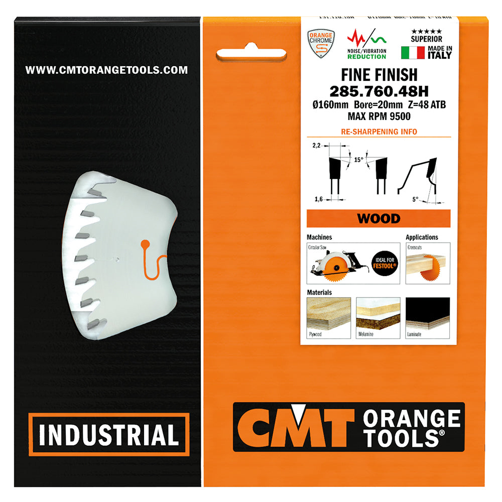 CMT Orange Tools 285.768.48H Industrial low noise and chromed saw blades Industrial Industrial Tools Industrial circular saw blades Woodworking Tools and accessories Ireland Maginn Machinery 03