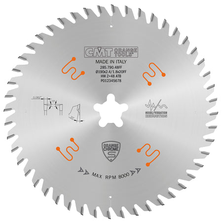 CMT Orange Tools 285.761.48H Industrial low noise and chromed saw blades Industrial Industrial Tools Industrial circular saw blades Woodworking Tools and accessories Ireland Maginn Machinery 07