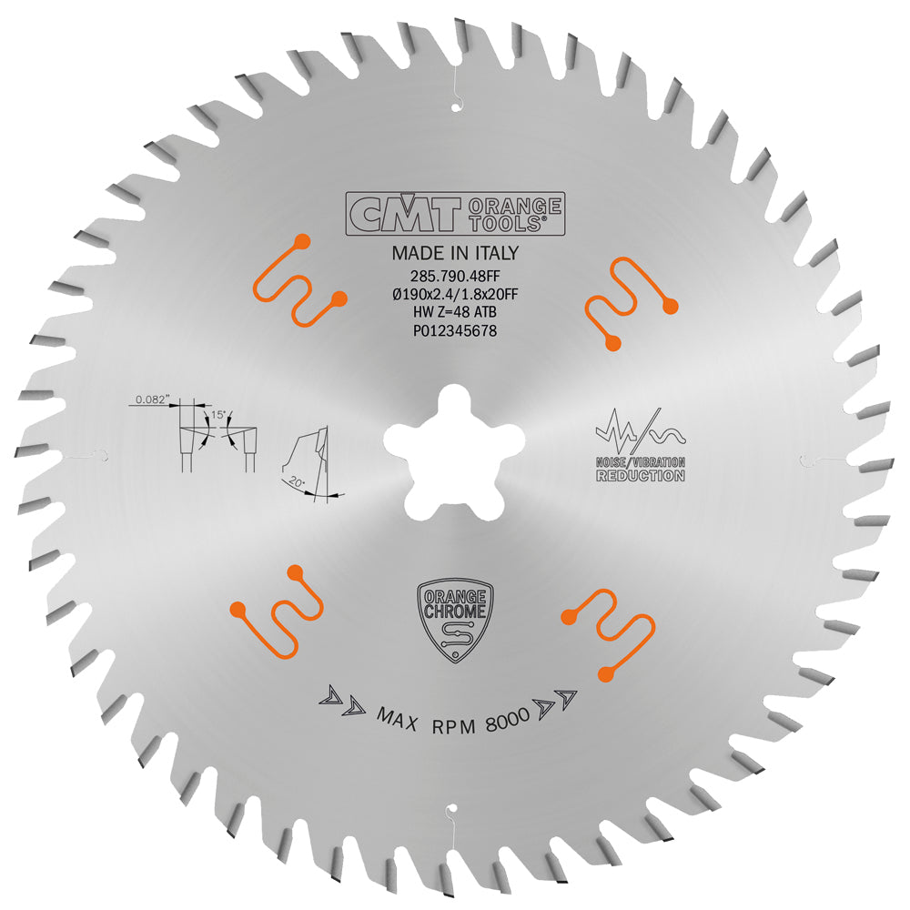 CMT Orange Tools 285.790.48FF Industrial low noise and chromed saw blades Industrial Industrial Tools Industrial circular saw blades Woodworking Tools and accessories Ireland Maginn Machinery 07