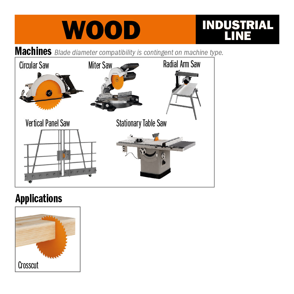 CMT Orange Tools 285.761.48H Industrial low noise and chromed saw blades Industrial Industrial Tools Industrial circular saw blades Woodworking Tools and accessories Ireland Maginn Machinery 05