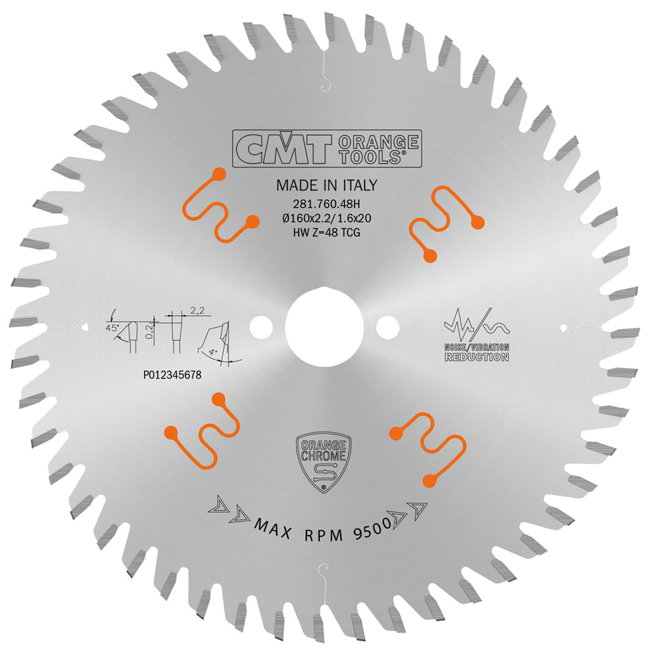 CMT Orange Tools 281.790.54FF Industrial low noise & chrome coated circular saw blades with TCG grind Industrial Industrial Tools Industrial circular saw blades Woodworking Tools and accessories Ireland Maginn Machinery