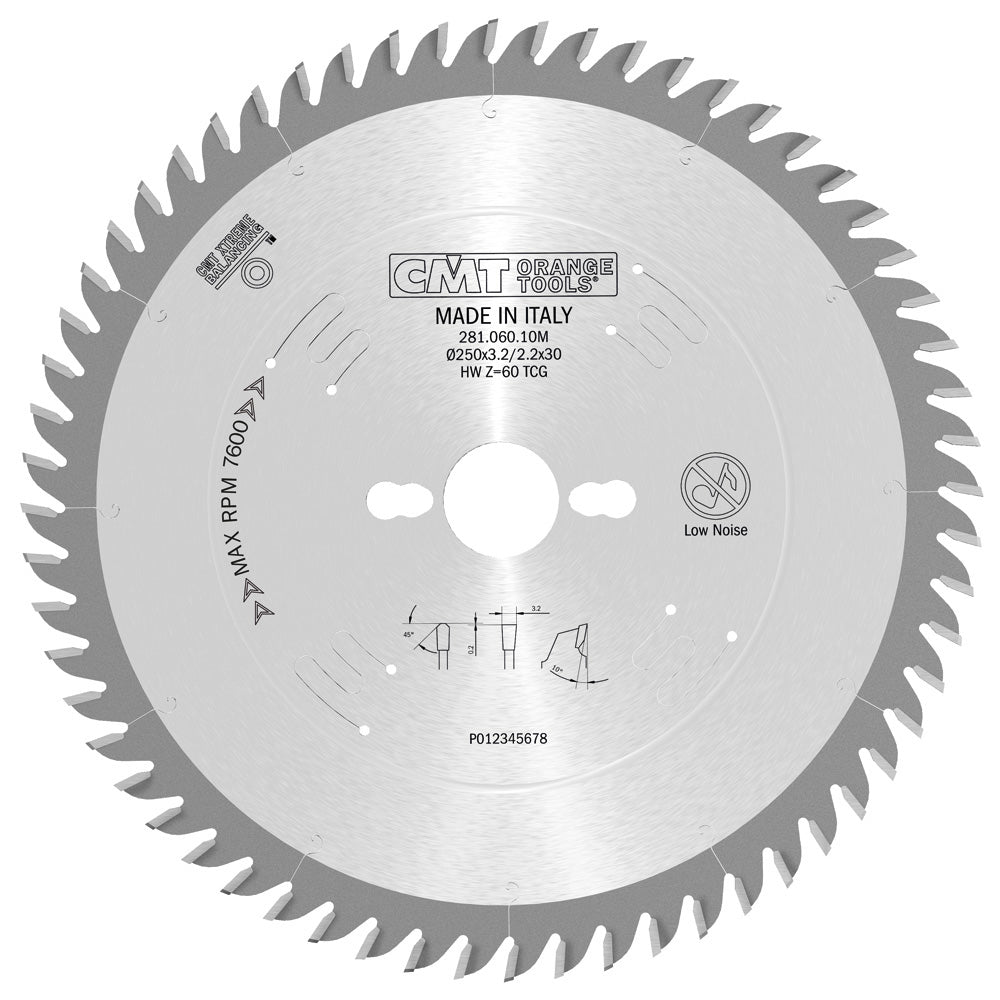 CMT Orange Tools 281.060.10M Industrial laminated and chipboard circular saw blades - POSITIVE Industrial Industrial Tools Industrial circular saw blades Woodworking Tools and accessories Ireland Maginn Machinery 07