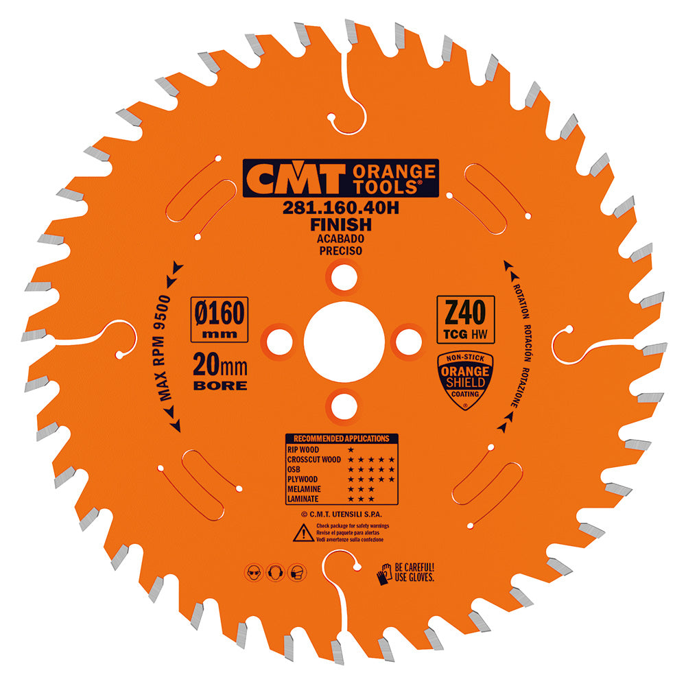 CMT Orange Tools 281.160.40H Industrial laminated and chipboard circular saw blades Industrial Industrial Tools Industrial circular saw blades Woodworking Tools and accessories Ireland Maginn Machinery 04