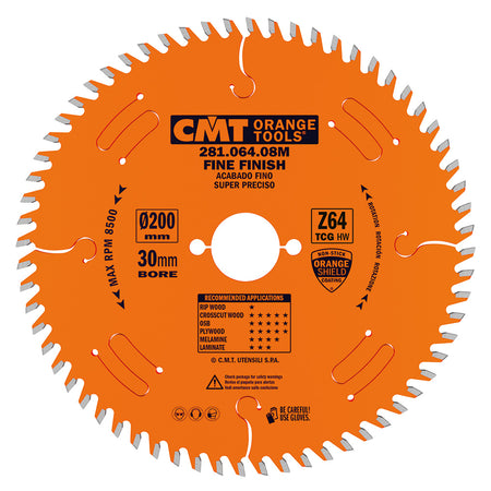 CMT Orange Tools 281.064.08M Industrial laminated and chipboard circular saw blades Industrial Industrial Tools Industrial circular saw blades Woodworking Tools and accessories Ireland Maginn Machinery 05