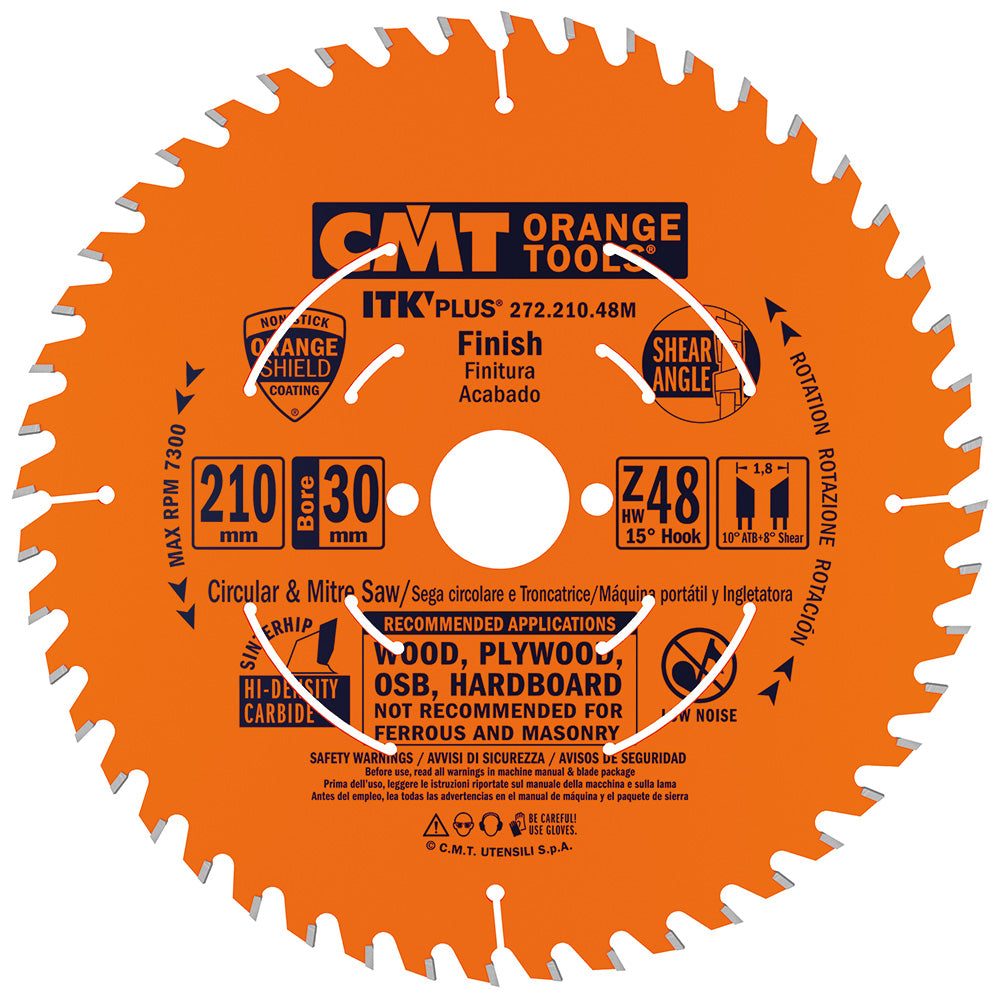 CMT Orange Tools 272.305.72M 272 ITK Plus finishing Thin Kerf saw blades Hardware Hardware Tools Circular saw blades CMT Contractor Tools® - ITKPlus® Woodworking Tools and accessories Ireland Maginn Machinery 05