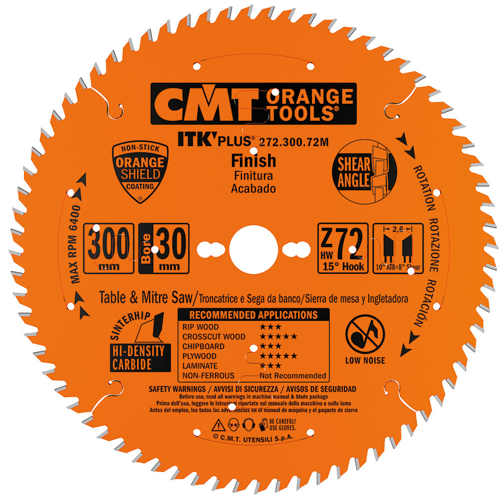 CMT Orange Tools 272.190.42M 272 ITK Plus finishing Thin Kerf saw blades Hardware Hardware Tools Circular saw blades CMT Contractor Tools® - ITKPlus® Woodworking Tools and accessories Ireland Maginn Machinery 06