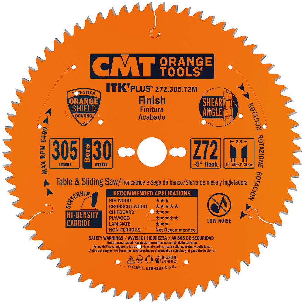 CMT Orange Tools 272.136.36H 272 ITK Plus finishing Thin Kerf saw blades Hardware Hardware Tools Circular saw blades CMT Contractor Tools® - ITKPlus® Woodworking Tools and accessories Ireland Maginn Machinery 07