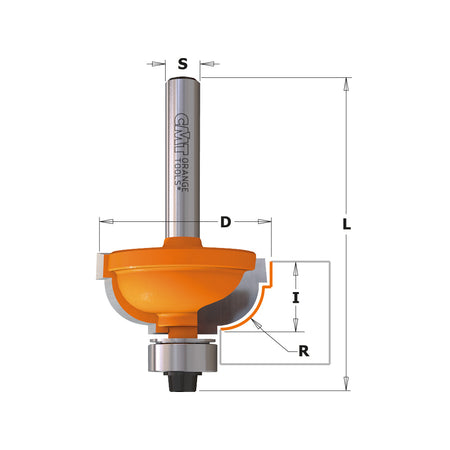 CMT Orange Tools 964.548.11 Cavetto Edge Mould Bits industrial industrial Tools Industrial router bits Woodworking Tools and accessories Ireland Maginn Machinery 02