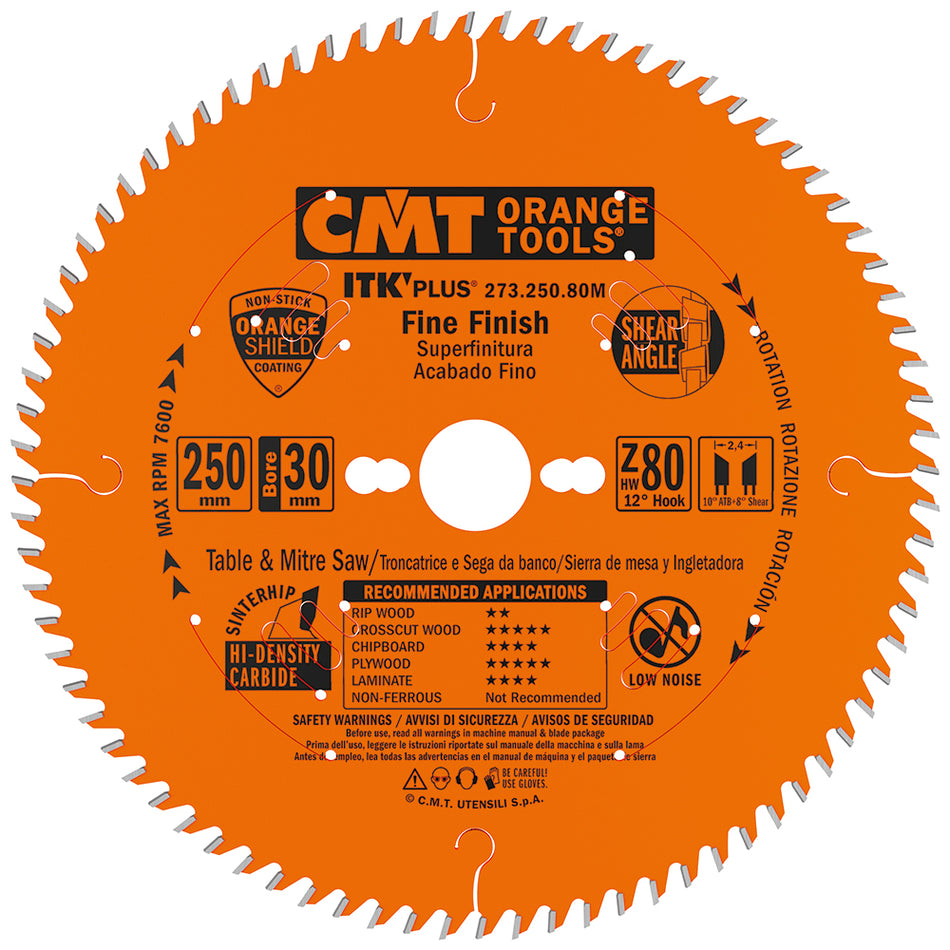 CMT Orange Tools 273.190.64M ITK Plus thin-kerf fine finishing saw blades Hardware Hardware Tools Circular saw blades CMT Contractor Tools® - ITKPlus® Woodworking Tools and accessories Ireland Maginn Machinery