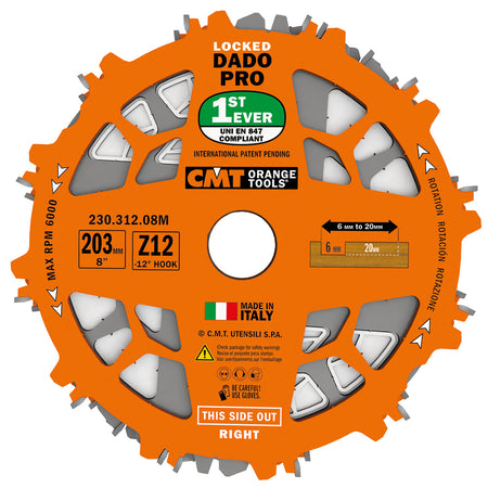 CMT Orange Tools 299.000.08 Locked Dado Pro Set Industrial Industrial Tools Industrial circular saw blades Woodworking Tools and accessories Ireland Maginn Machinery