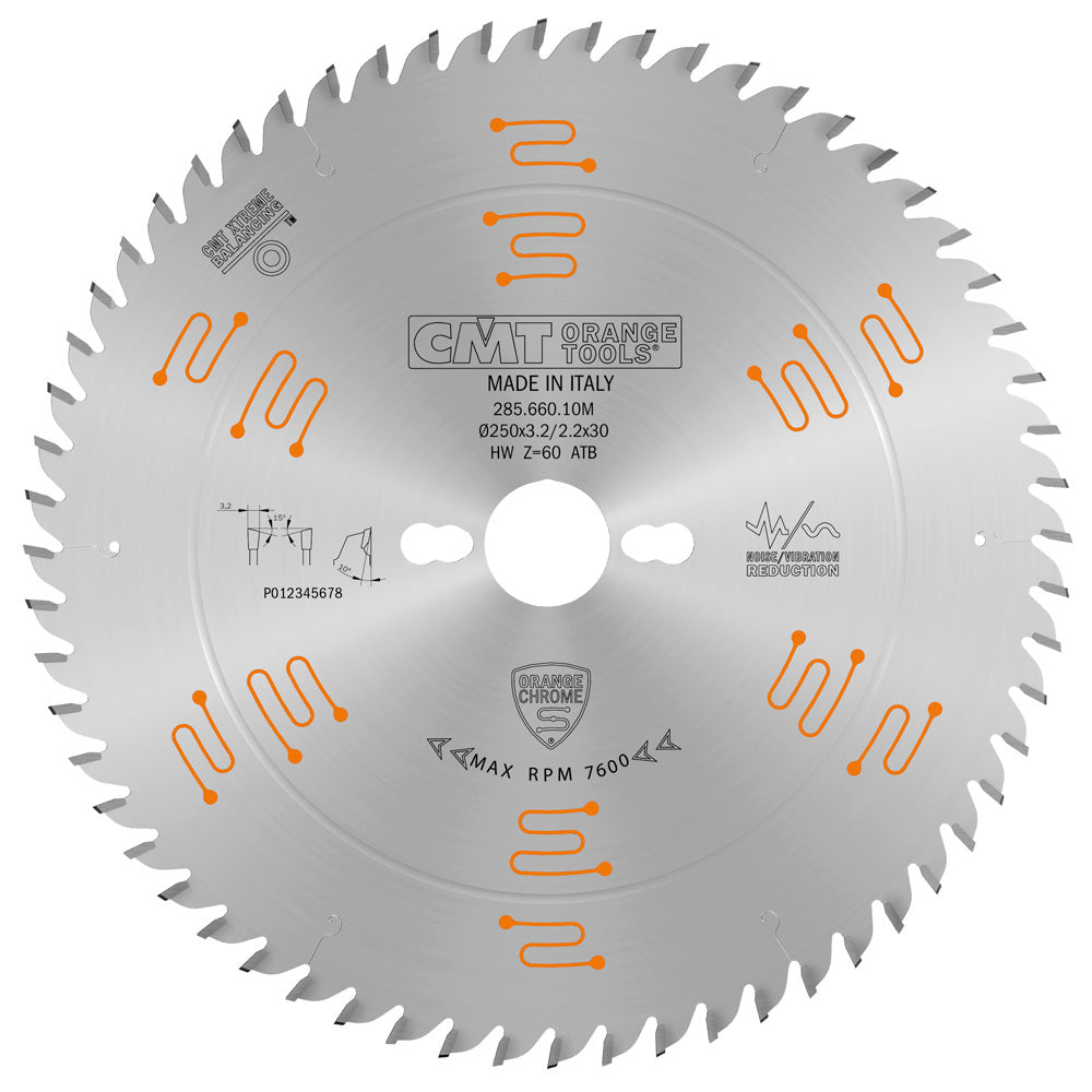 CMT Orange Tools 285.660.10M Industrial chrome coated circular saw blades Industrial Industrial Tools Industrial circular saw blades Woodworking Tools and accessories Ireland Maginn Machinery 10