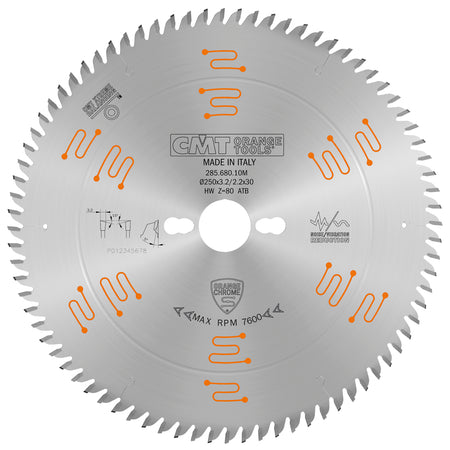 CMT Orange Tools 285.680.10M Industrial low noise and chromed saw blades Industrial Industrial Tools Industrial circular saw blades Woodworking Tools and accessories Ireland Maginn Machinery 10