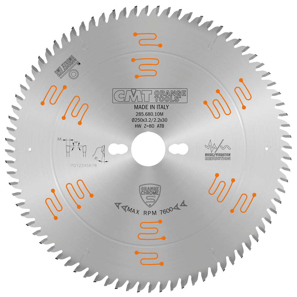 CMT Orange Tools 285.696.12M Industrial low noise and chromed saw blades Industrial Industrial Tools Industrial circular saw blades Woodworking Tools and accessories Ireland Maginn Machinery 10