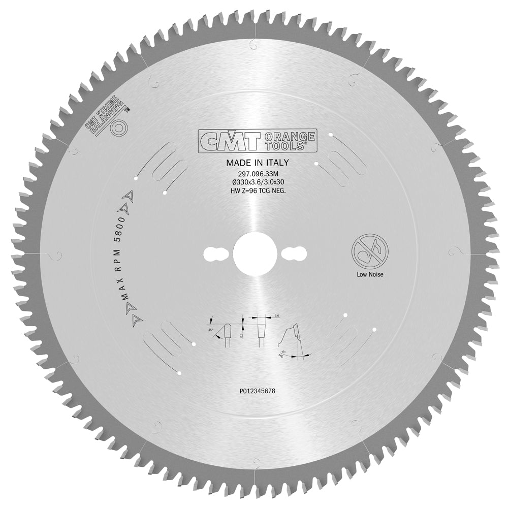 CMT Orange Tools 297.096.23M Industrial non-ferrous metal and laminated panel circular saw blades Industrial Industrial Tools Industrial circular saw blades Woodworking Tools and accessories Ireland Maginn Machinery 08