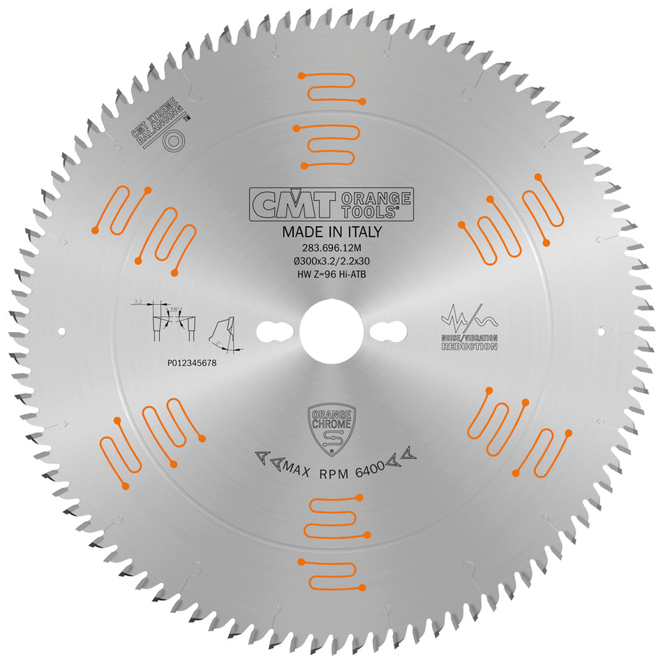 CMT Orange Tools 283.680.10M Industrial low noise & chrome coated cut-off circular saw blades for two-sided melamine Industrial Industrial Tools Industrial circular saw blades Woodworking Tools and accessories Ireland Maginn Machinery 02