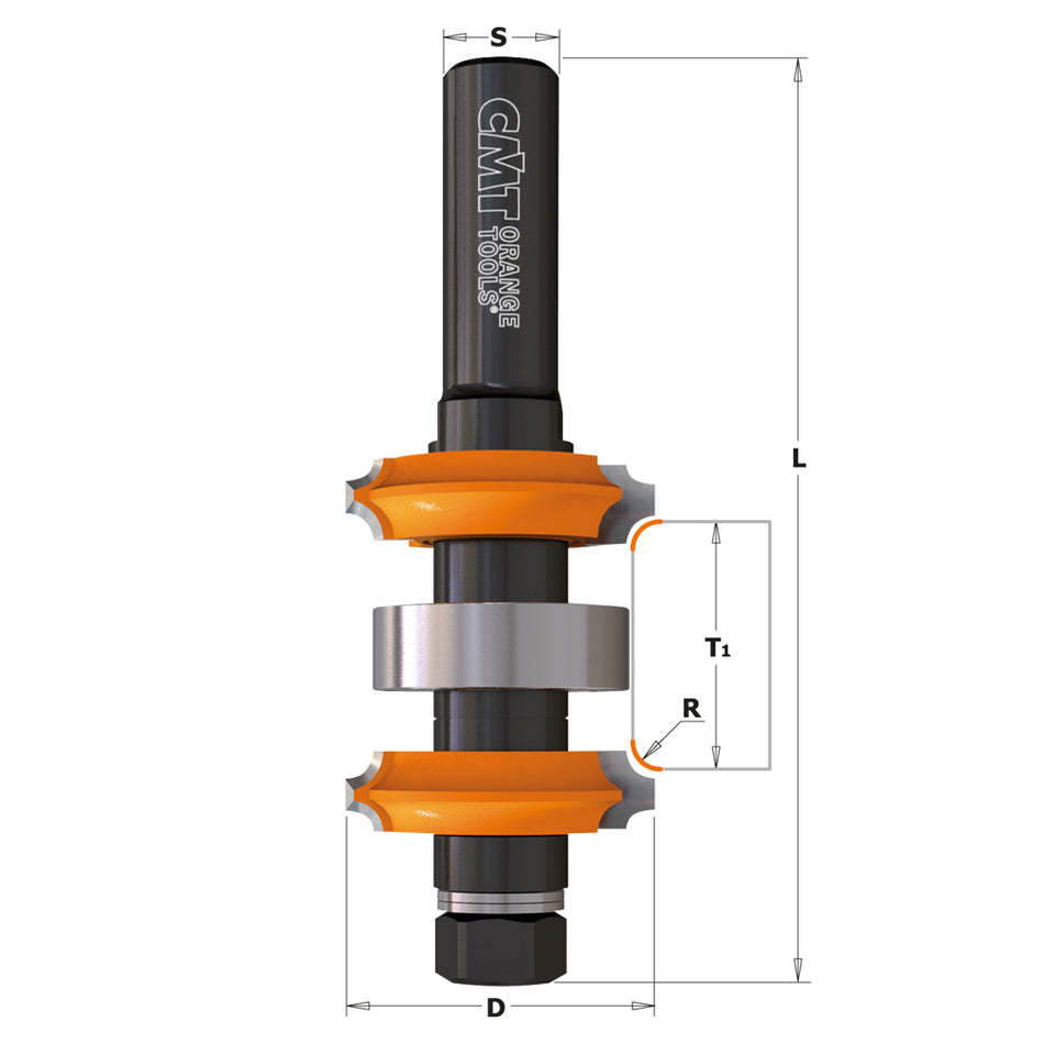 CMT Orange Tools 900.622.11 Adjustable double roundover router bits industrial industrial Tools Industrial router bits Woodworking Tools and accessories Ireland Maginn Machinery 02