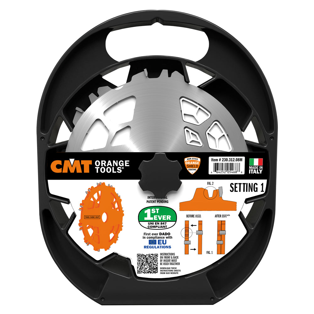 CMT Orange Tools 230.312.08 Locked Dado Pro Set Industrial Industrial Tools Industrial circular saw blades Woodworking Tools and accessories Ireland Maginn Machinery 09