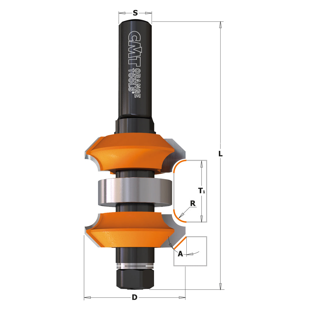 CMT Orange Tools 800.623.11 Adjustable roundover & bevel router bits industrial industrial Tools Industrial router bits Woodworking Tools and accessories Ireland Maginn Machinery 02