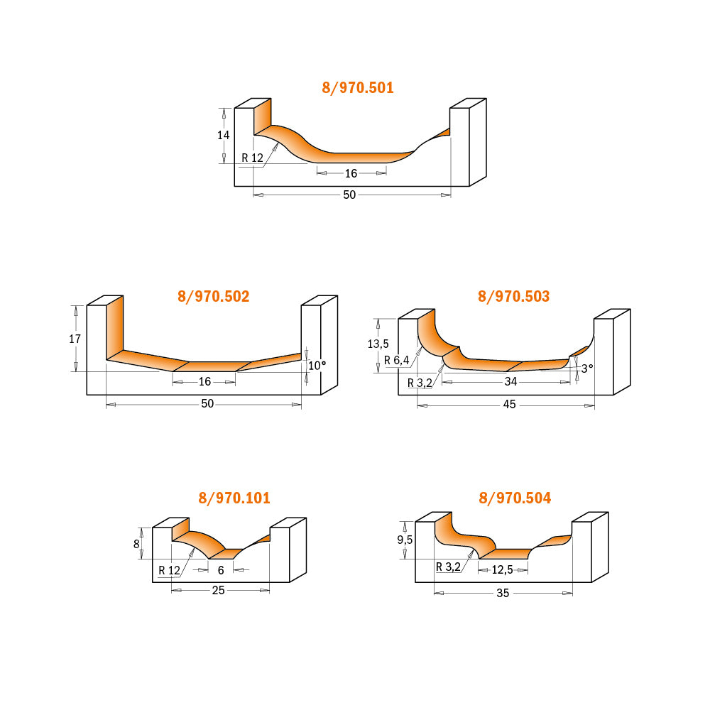 CMT Orange Tools 870.101.11 Stile & Panel Router Bits for MDF industrial industrial Tools Industrial router bits Woodworking Tools and accessories Ireland Maginn Machinery 04