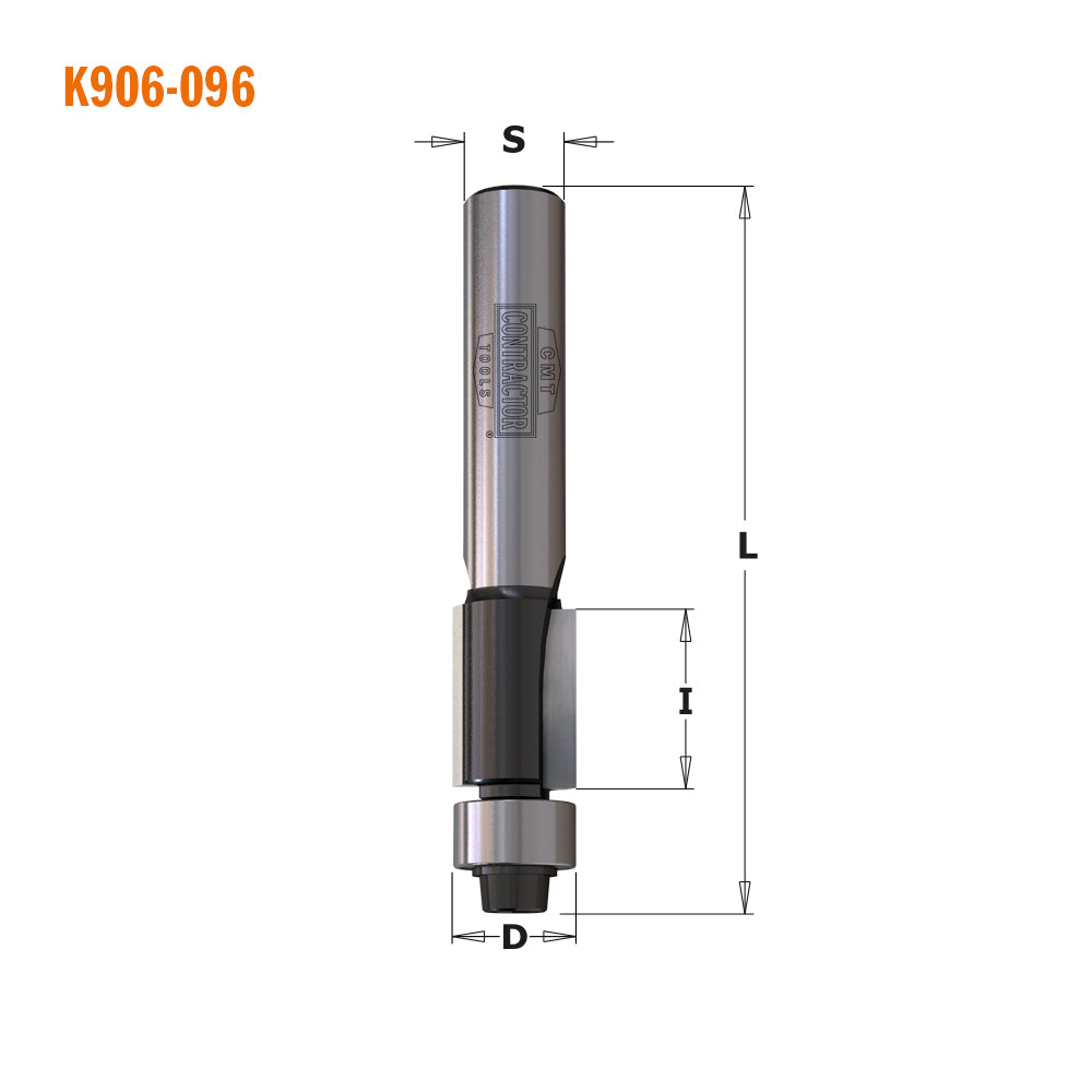 CMT Orange Tools K906-096 Flush Trim Bits Hardware Hardware Tools Contractor router bits Woodworking Tools and accessories Ireland Maginn Machinery 03