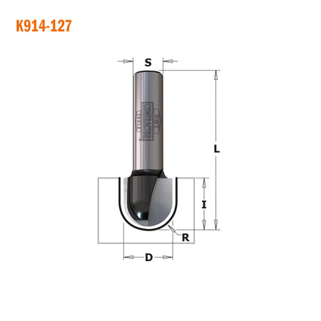 CMT Orange Tools K914-060 Round Nose Bits Hardware Hardware Tools Contractor router bits Woodworking Tools and accessories Ireland Maginn Machinery 04