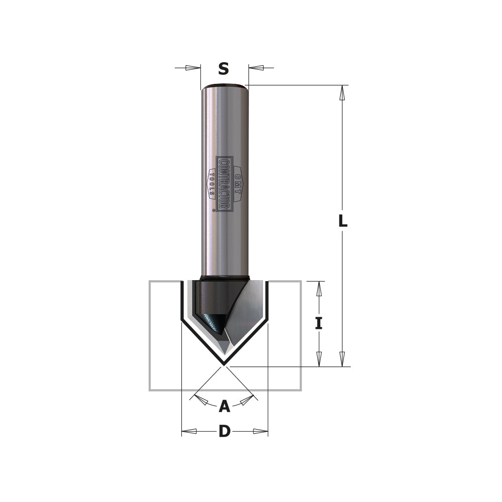 127 Bit CMT K915-127 V-GROOVING BIT 90A HW Z2 S=8 D=12.7x12.7x45 RH – Maginn ...