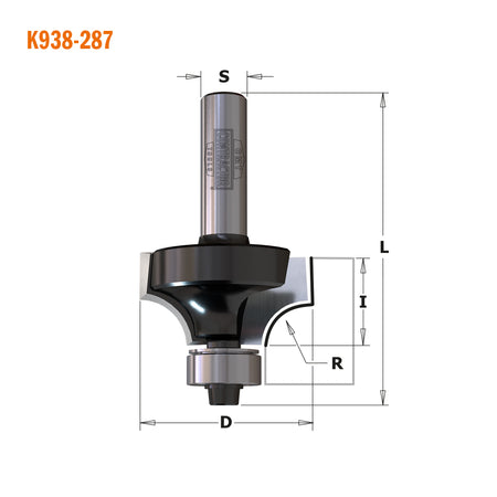 CMT Orange Tools K938-187 Roundover & Beading Bits Hardware Hardware Tools Contractor router bits Woodworking Tools and accessories Ireland Maginn Machinery 05