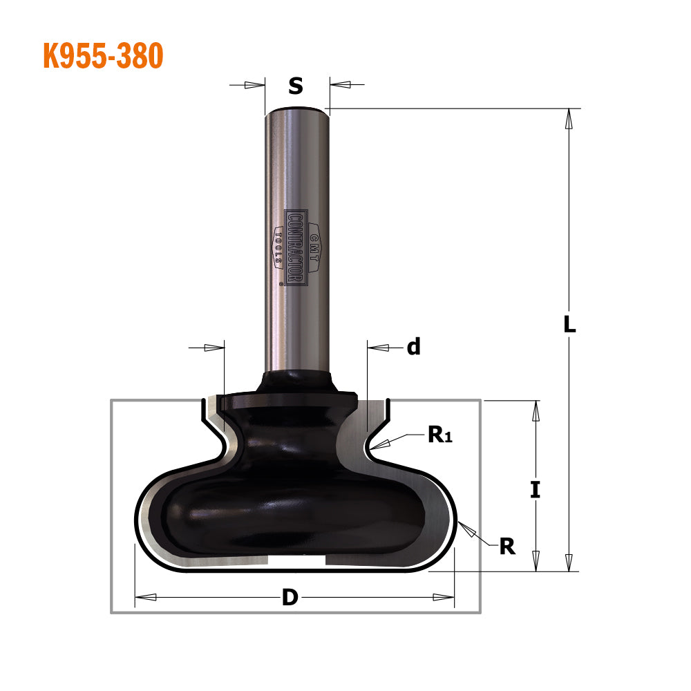 CMT Orange Tools K955-190 Finger Pull Bit Hardware Hardware Tools Contractor router bits Woodworking Tools and accessories Ireland Maginn Machinery 02