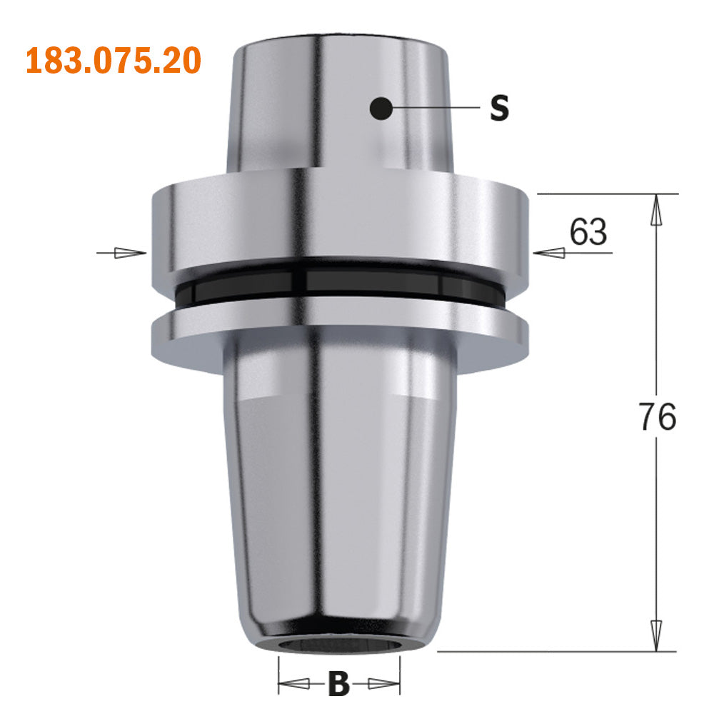 CMT Orange Tools 183.075.12 HSK-63F Chucks for Shrink Fit Holders Industrial Industrial Tools Router cutters & chucks for CNC Woodworking Tools and accessories Ireland Maginn Machinery 02