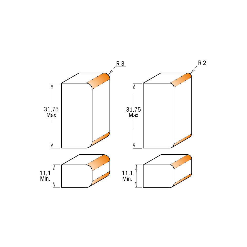 CMT Orange Tools 800.622.11 Adjustable double roundover router bits industrial industrial Tools Industrial router bits Woodworking Tools and accessories Ireland Maginn Machinery 03