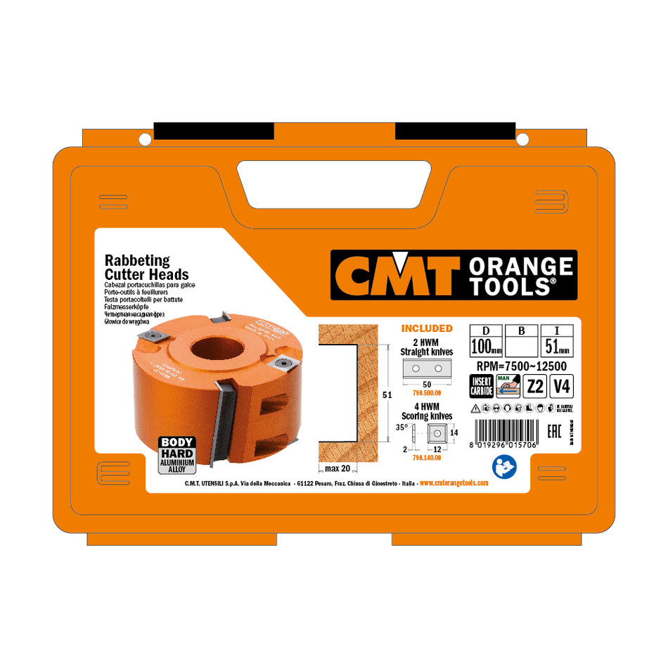 CMT Orange Tools 694.100.19 Rabbeting Cutter Head with Shear Angle industrial industrial Tools Cutter heads & knives Woodworking Tools and accessories Ireland Maginn Machinery 02