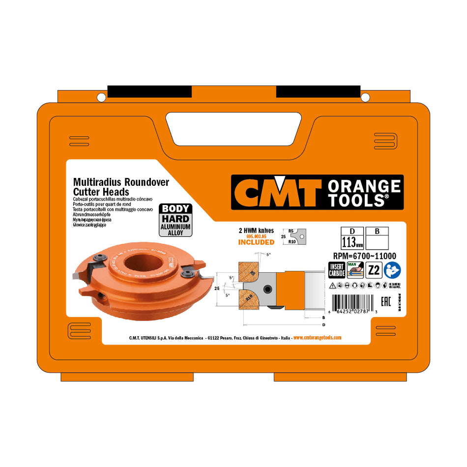 CMT Orange Tools 694.003.31 Multiradius roundover cutter heads industrial industrial Tools Cutter heads & knives Woodworking Tools and accessories Ireland Maginn Machinery 03