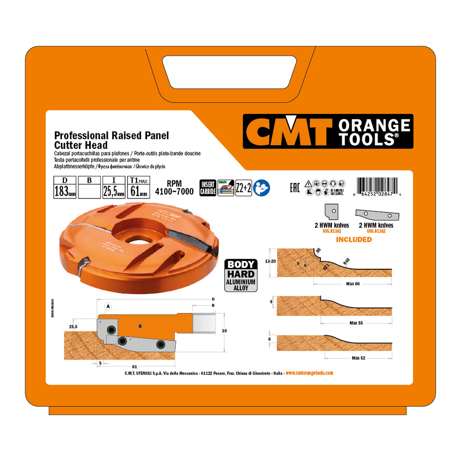CMT Orange Tools 694.013.40 Professional raised panel cutter heads industrial industrial Tools Cutter heads & knives Woodworking Tools and accessories Ireland Maginn Machinery 02