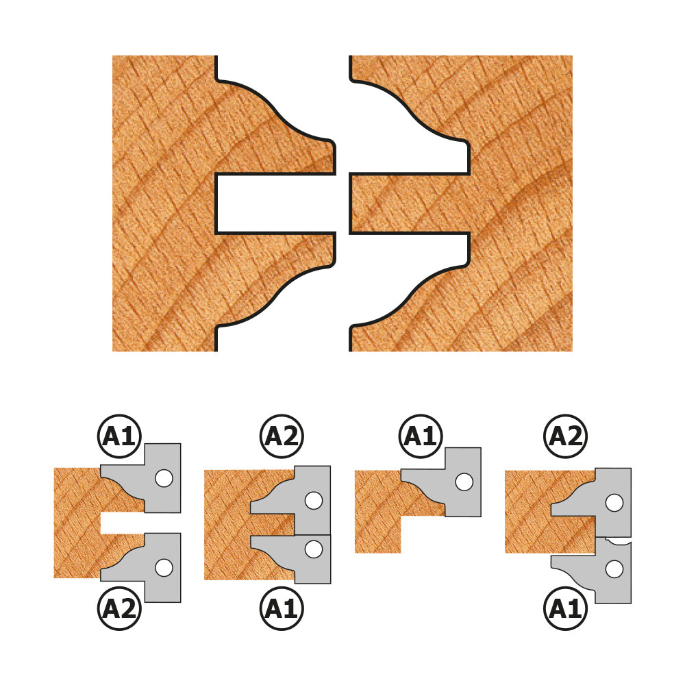 CMT Orange Tools 694.015.31 Profile and counter profile cutter head sets industrial industrial Tools Cutter heads & knives Woodworking Tools and accessories Ireland Maginn Machinery 03