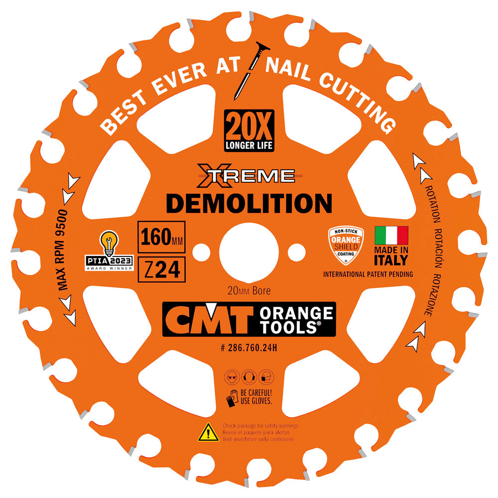 CMT Orange Tools 286.790.24M XTREME DEMOLITION BEST EVER AT NAIL CUTTING Industrial Industrial Tools ITK XTREME Woodworking Tools and accessories Ireland Maginn Machinery