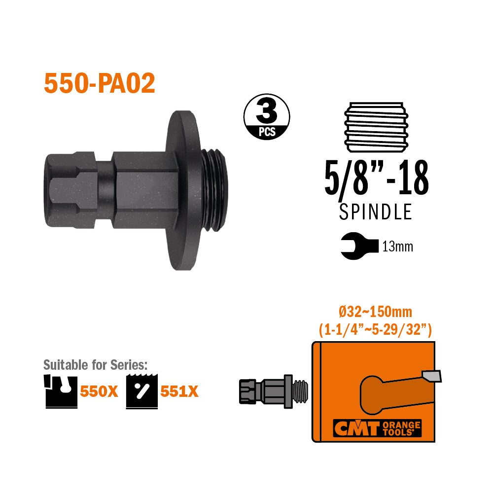 CMT Orange Tools 550-PA01 550-PA XTREME FAST Adaptors Hardware Hardware Tools Hole saws Woodworking Tools and accessories Ireland Maginn Machinery