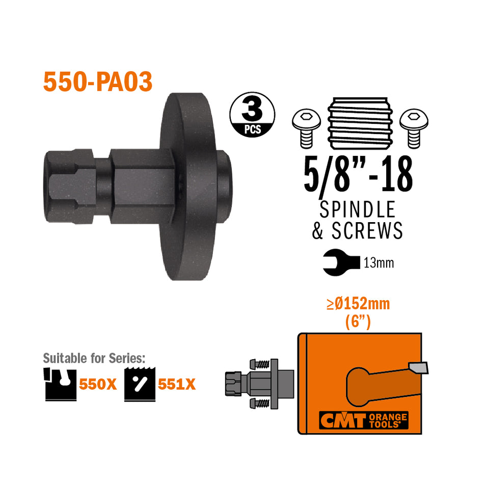 CMT Orange Tools 550-PA03 550-PA XTREME FAST Adaptors Hardware Hardware Tools Hole saws Woodworking Tools and accessories Ireland Maginn Machinery 02