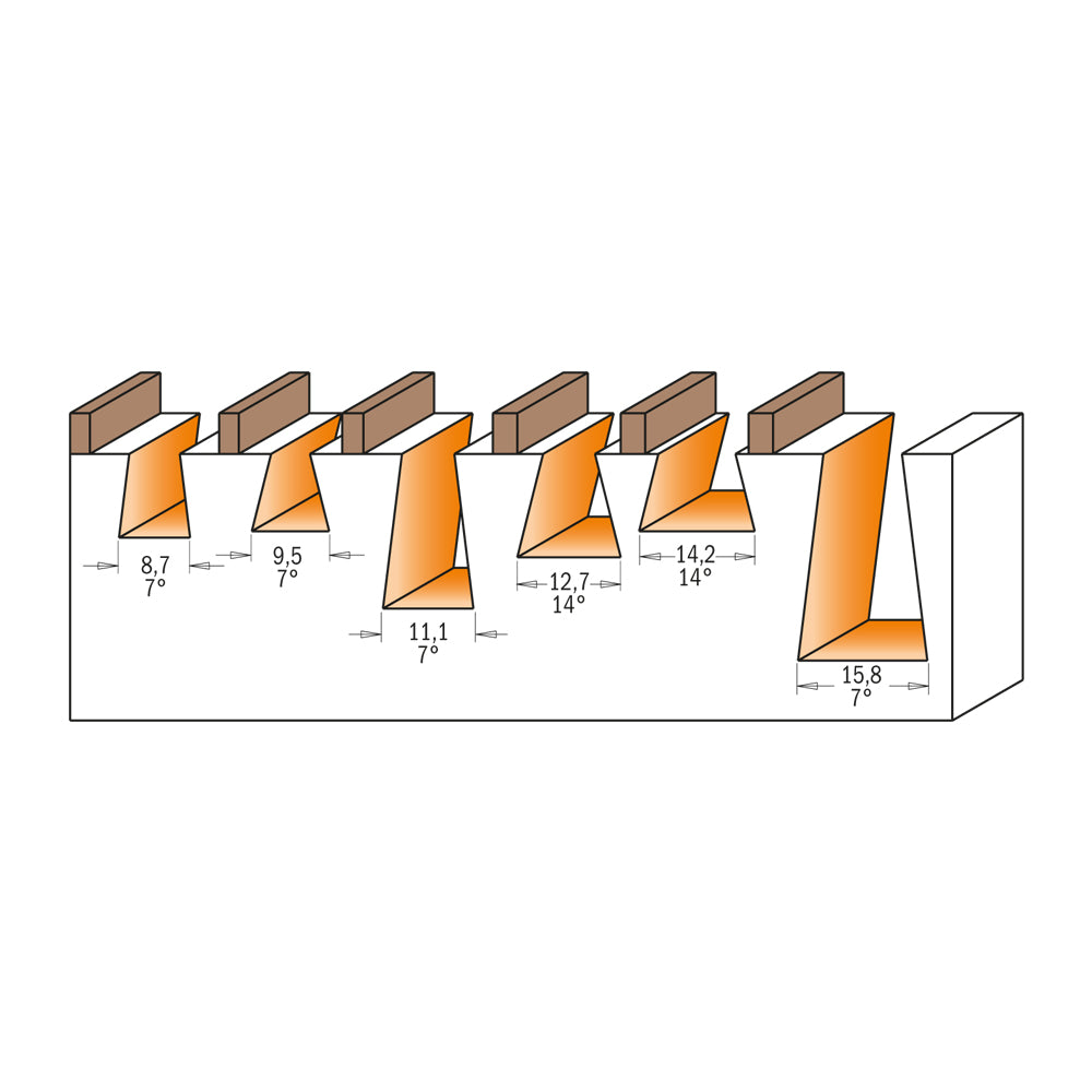 CMT Orange Tools 818.098.11B Dovetail router bits industrial industrial Tools Industrial router bits Woodworking Tools and accessories Ireland Maginn Machinery 03