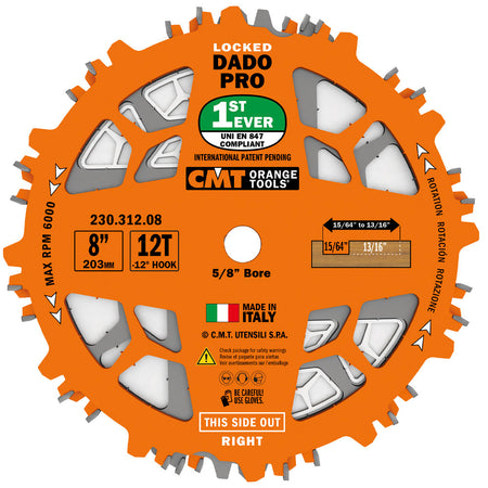 CMT Orange Tools 230.312.08 Locked Dado Pro Set Industrial Industrial Tools Industrial circular saw blades Woodworking Tools and accessories Ireland Maginn Machinery