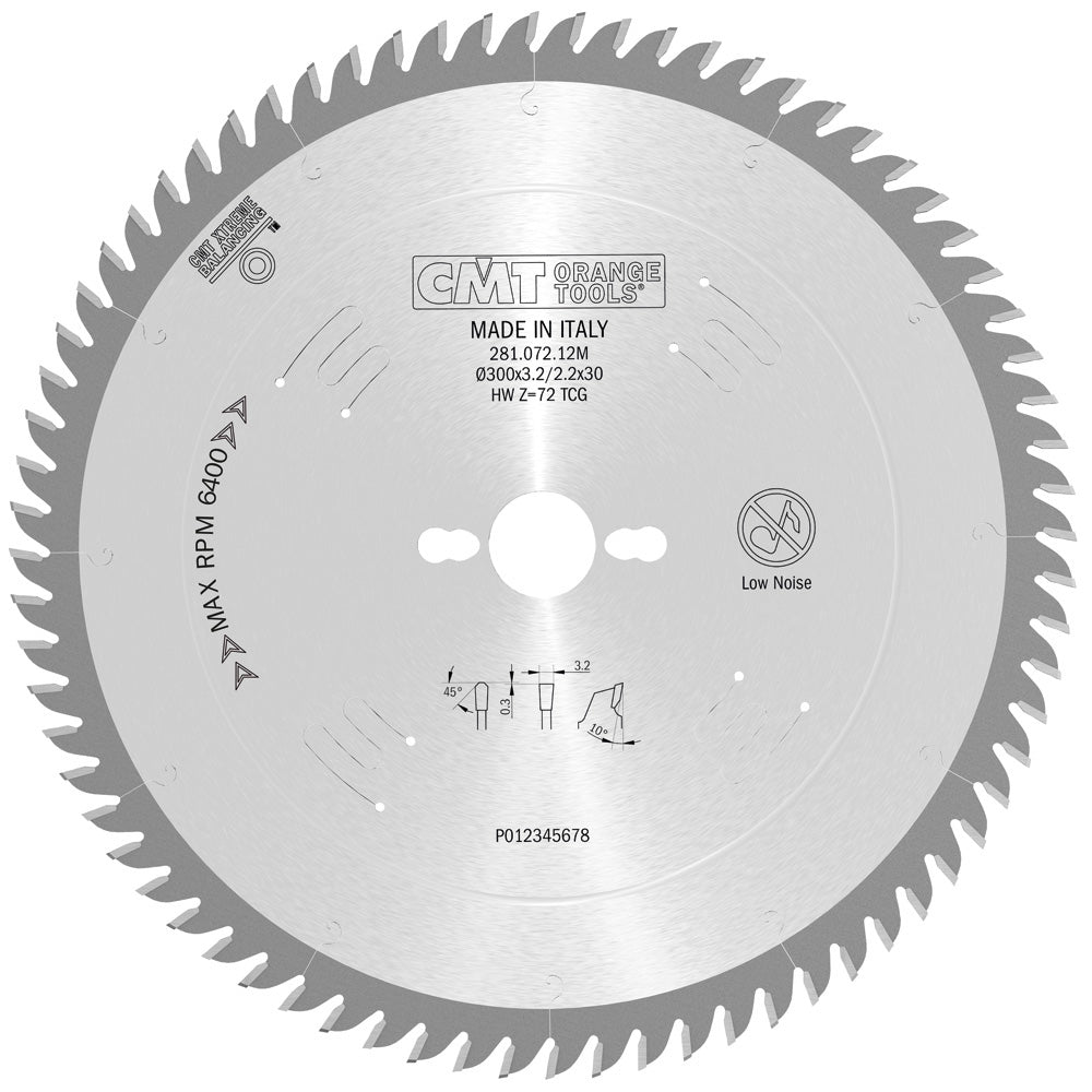 CMT Orange Tools 281.060.10M Industrial laminated and chipboard circular saw blades - POSITIVE Industrial Industrial Tools Industrial circular saw blades Woodworking Tools and accessories Ireland Maginn Machinery 06