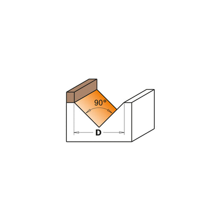 CMT Orange Tools 715.190.11B V-Grooving router bits (90°) industrial industrial Tools Industrial router bits Woodworking Tools and accessories Ireland Maginn Machinery 03