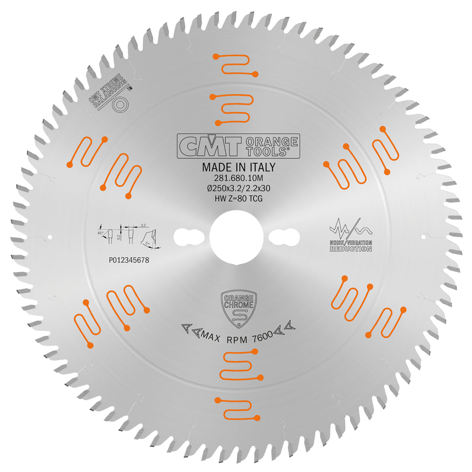 CMT Orange Tools 281.680.10M Saw Blade for Single-Sided - Laminate & Melamine Industrial Industrial Tools Industrial circular saw blades Woodworking Tools and accessories Ireland Maginn Machinery