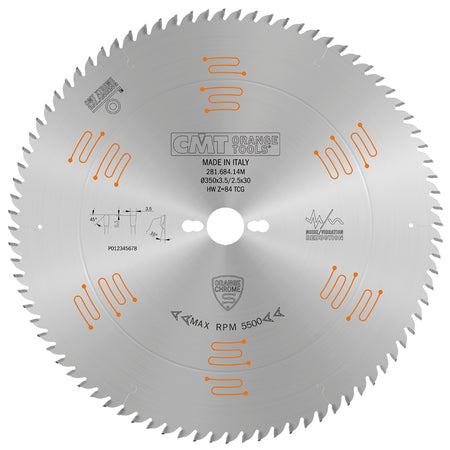 CMT Orange Tools 281.672.12M Industrial low noise & chrome coated circular saw blades with TCG grind Industrial Industrial Tools Industrial circular saw blades Woodworking Tools and accessories Ireland Maginn Machinery 02