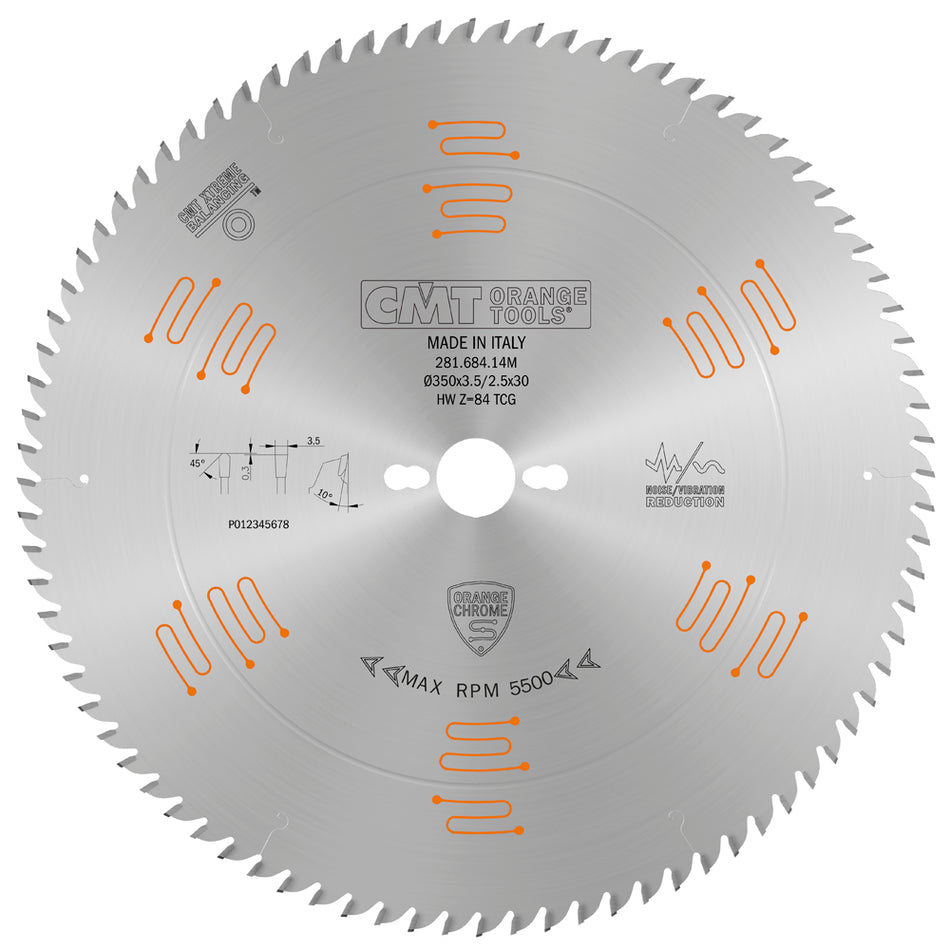 CMT Orange Tools 281.790.54FF Industrial low noise & chrome coated circular saw blades with TCG grind Industrial Industrial Tools Industrial circular saw blades Woodworking Tools and accessories Ireland Maginn Machinery 02