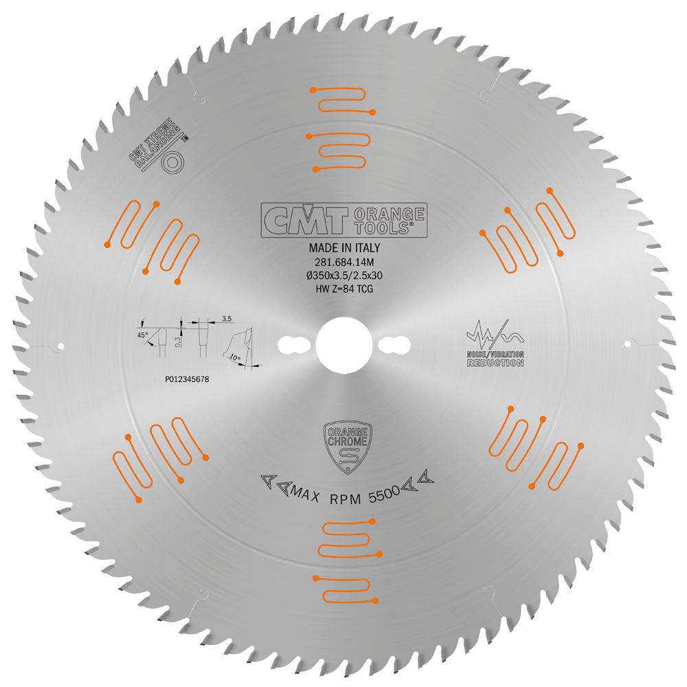 CMT Orange Tools 281.760.48H Industrial low noise & chrome coated circular saw blades with TCG grind Industrial Industrial Tools Industrial circular saw blades Woodworking Tools and accessories Ireland Maginn Machinery 02