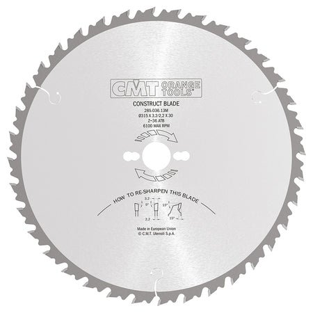 CMT Orange Tools 285.036.13M Ripping Saw Blade Industrial Industrial Tools Industrial circular saw blades Woodworking Tools and accessories Ireland Maginn Machinery 04