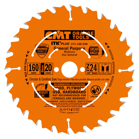 CMT Orange Tools 271.160.24H Contractor ITK Plus Fast Framing Blades Hardware Hardware Tools Circular saw blades CMT Contractor Tools® - ITKPlus® Woodworking Tools and accessories Ireland Maginn Machinery