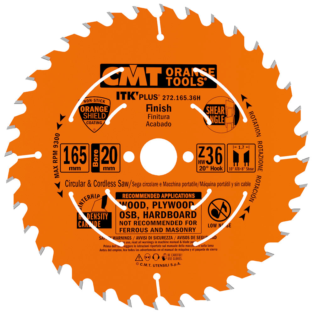 CMT Orange Tools 272.115.24 Contractor ITK Plus Finish Blades Hardware Hardware Tools Circular saw blades CMT Contractor Tools® - ITKPlus® Woodworking Tools and accessories Ireland Maginn Machinery