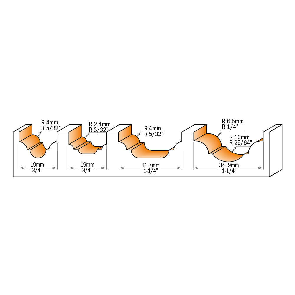 CMT Orange Tools 748.190.11 Plunge Ogee Bits industrial industrial Tools Industrial router bits Woodworking Tools and accessories Ireland Maginn Machinery 03