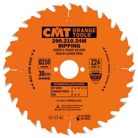 CMT Orange Tools 290.220.24M Rip circular saw blades, for portable machines Industrial Industrial Tools Industrial circular saw blades Woodworking Tools and accessories Ireland Maginn Machinery 06